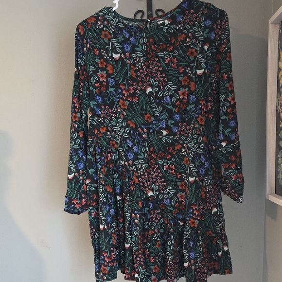 Mushroom Fall Floral Dress 14/16 - Picture 1 of 5